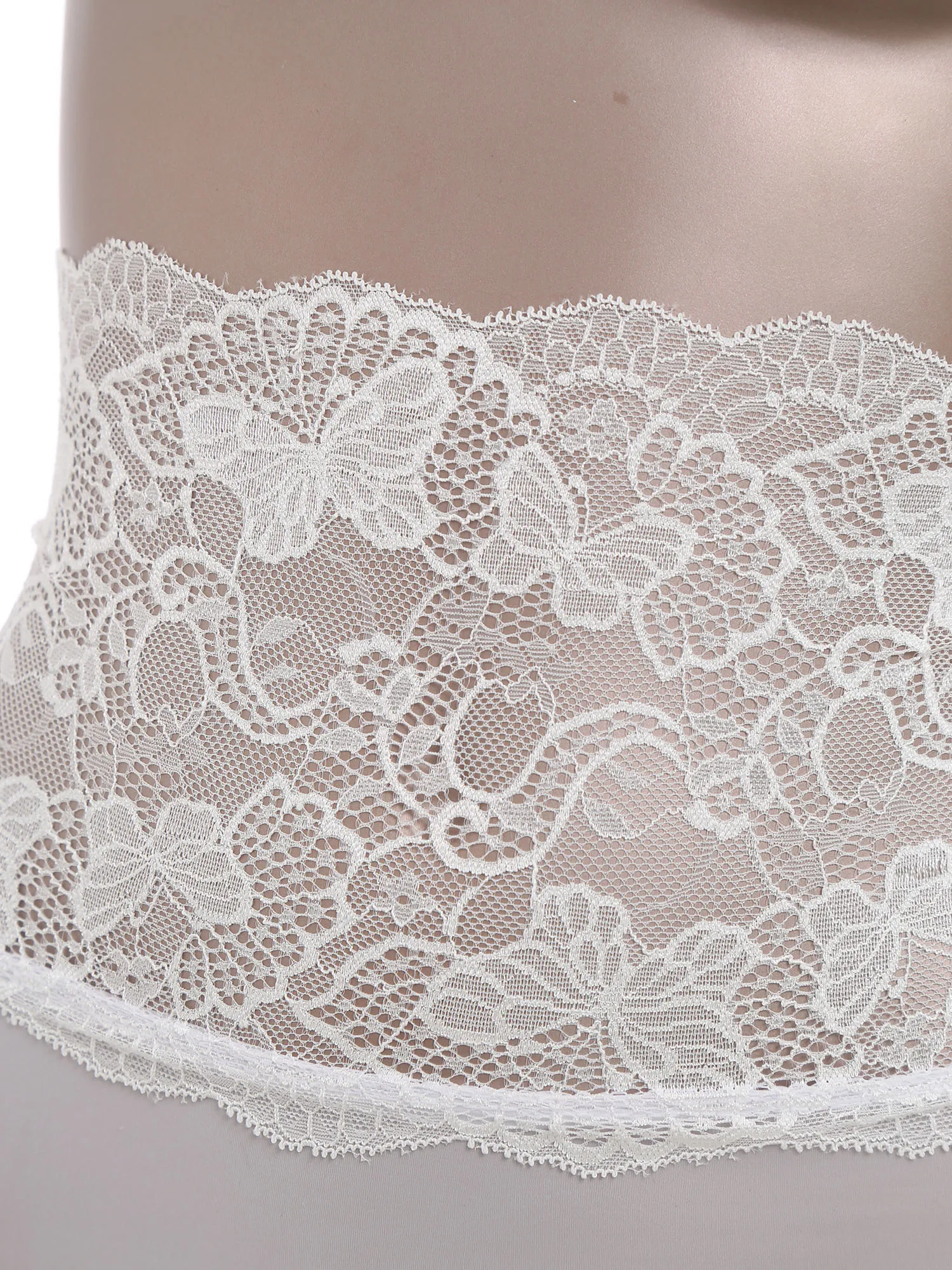 

Womens Sexy See Through High Waist Briefs Glossy Stretchy Floral Lace Patchwork Panties Honeymoon Dating Night Underwear