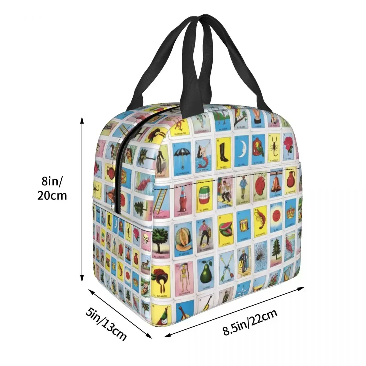 Custom Bag Custom Custom Loteria Card Mexican Bingo Lottery Insulated Lunch Tote Bag For Women Portable Thermal Cooler Food Lunc