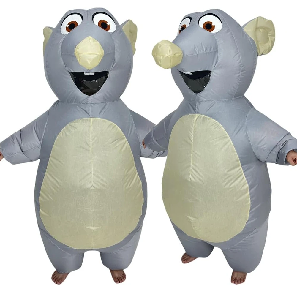Costume gonflable de souris grise pour adultes, déguisement d'animal drôle, combinaison de Cosplay de fête d'halloween pour hommes et femmes