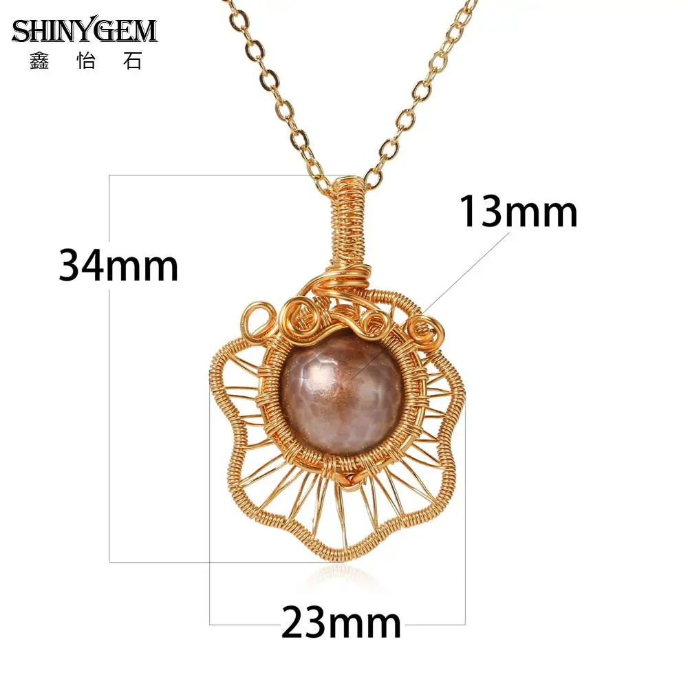 SHINYGEM Natural Faceted Freshwater Pearl Necklace for Women 14k Copper Gold Plated Hand Wound Kunjoe Street Jewelry Store