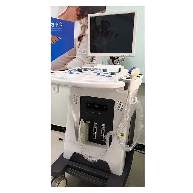 SY-A028C 4D Trolley Ultrasound Scanner with 3 Probe Connector 4 Segment Focus Cheap Trolley Color Doppler Ultrasound Machine