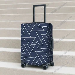 Abstract Geometric Suitcase Cover Retro Texture Cruise Trip Protector Holiday Strectch Luggage Case