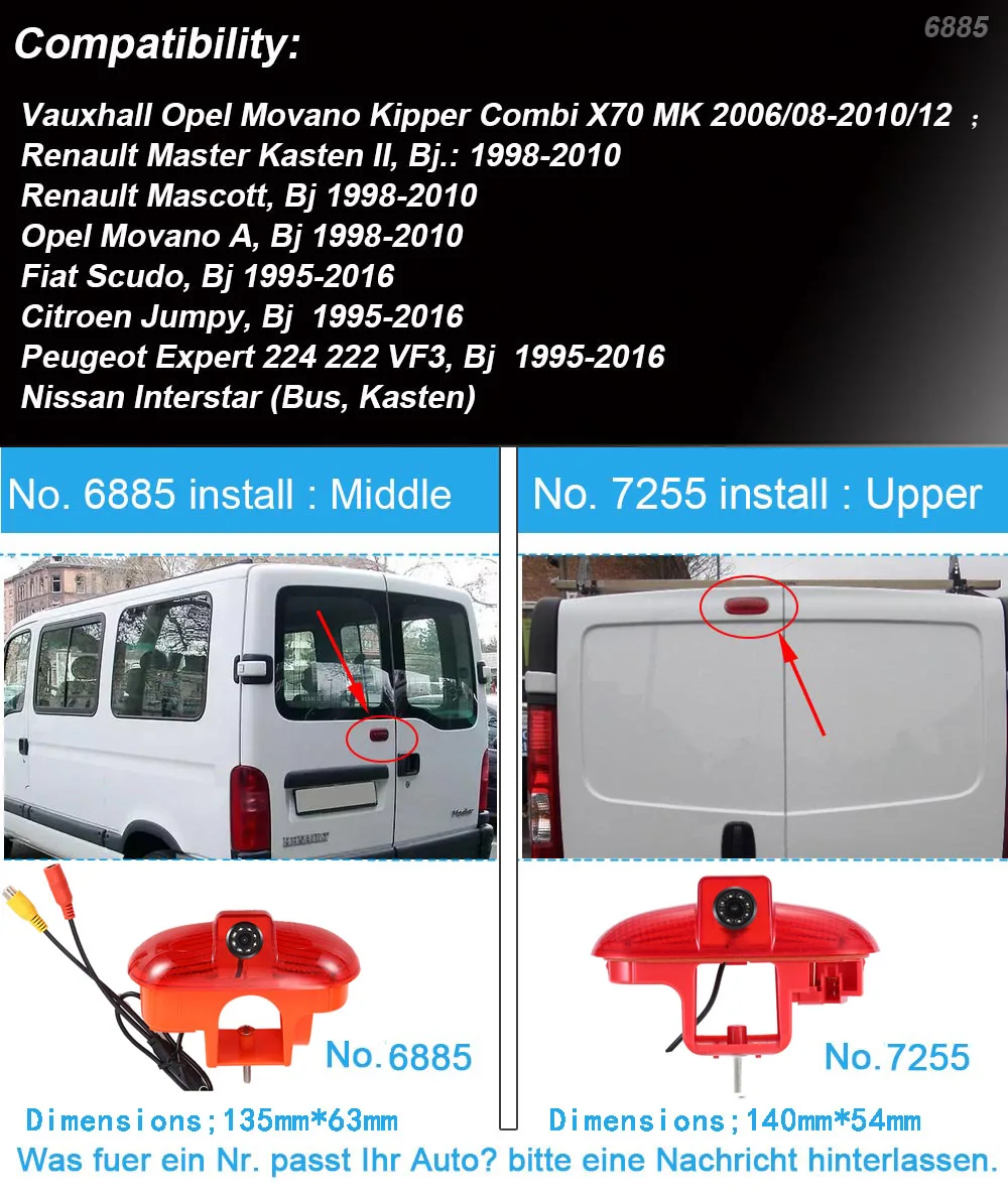 CCD HD Auto Car Rear View Camera Reverse For Renault Master Mascott/Citroen Jumpy/Opel Vauxhall Movano Combi A Kasten J9 F9 X70