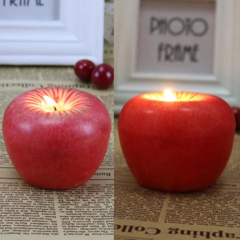 Presentes de Noite de Natal para Crianças: Maçãs de Brinquedo, Velas em Forma de Frutas, Decorações de Aniversário, Enfeites de Natal, Presentes Infantis