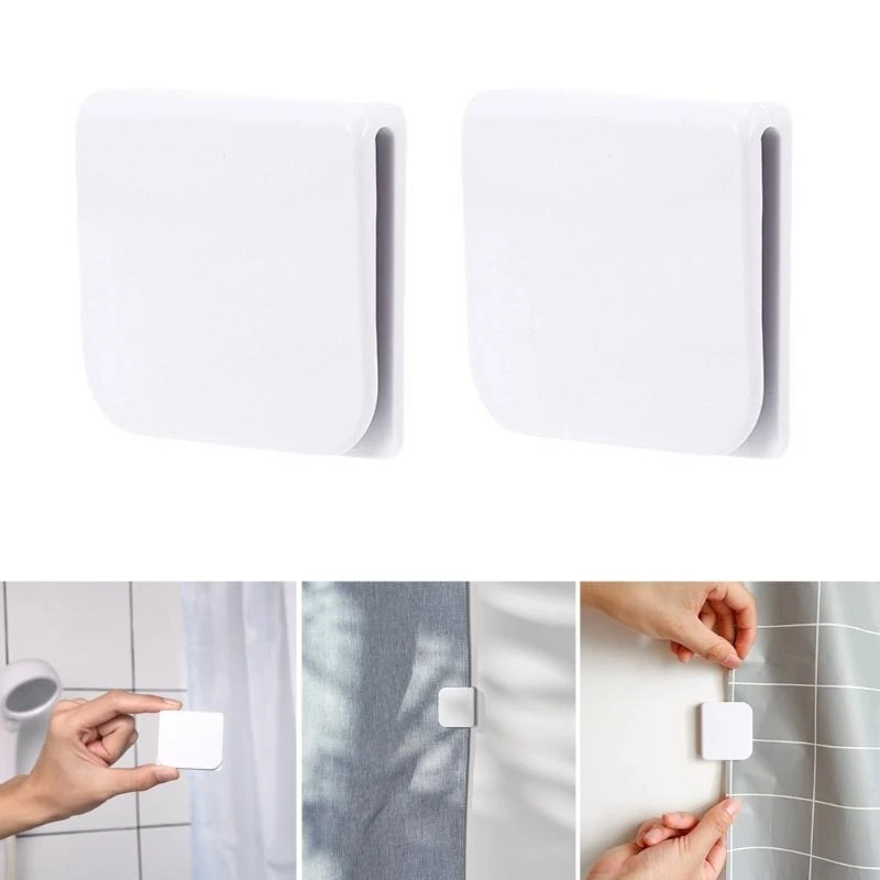 

2pcs/set Shower Curtain Clip Shower Curtain Fasteners Practical & Hand Strong Shower Curtain Clip Simple Installation