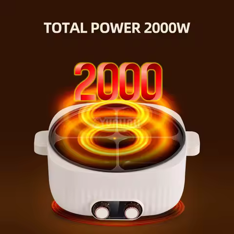 Large Capacity Electric Hot Pot, Multi Cooker, Household Kitchen, Four-Grid Cooking Pot, 6L