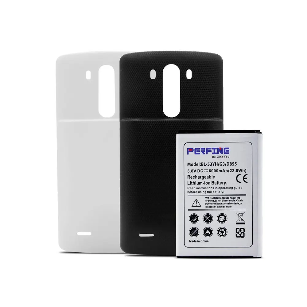 Perfine BL-53YH Replacement Battery for LG G3 Extended Battery with Back Cover Lid D855 VS985