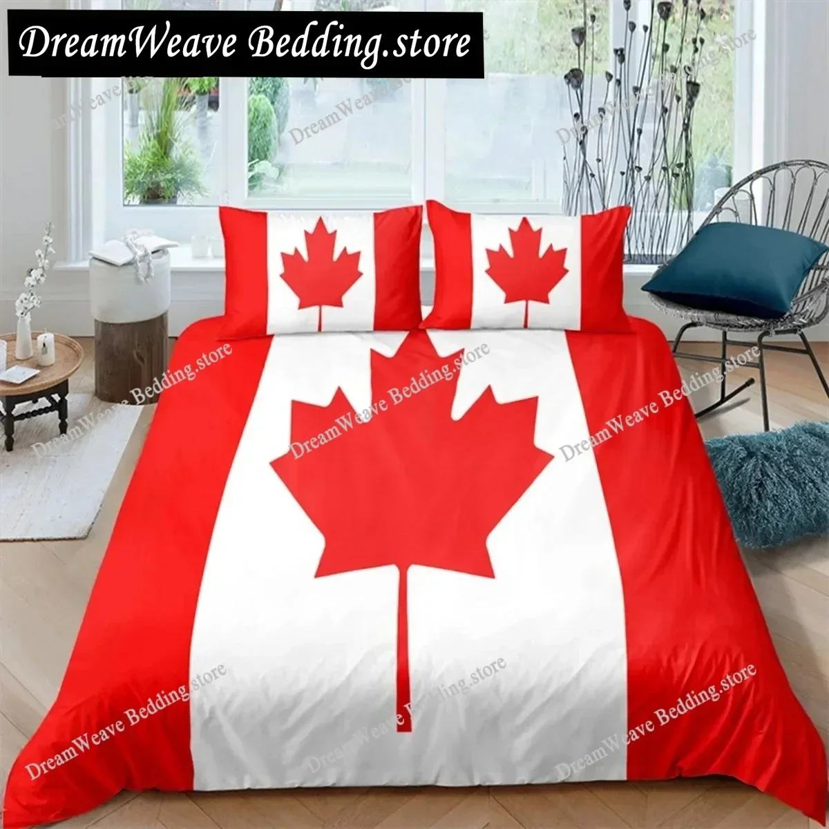 3D Print National Flag Duvet Cover Set King Size American Flag Bedding Set for Teens Adults Microfiber Single Double Quilt Cover