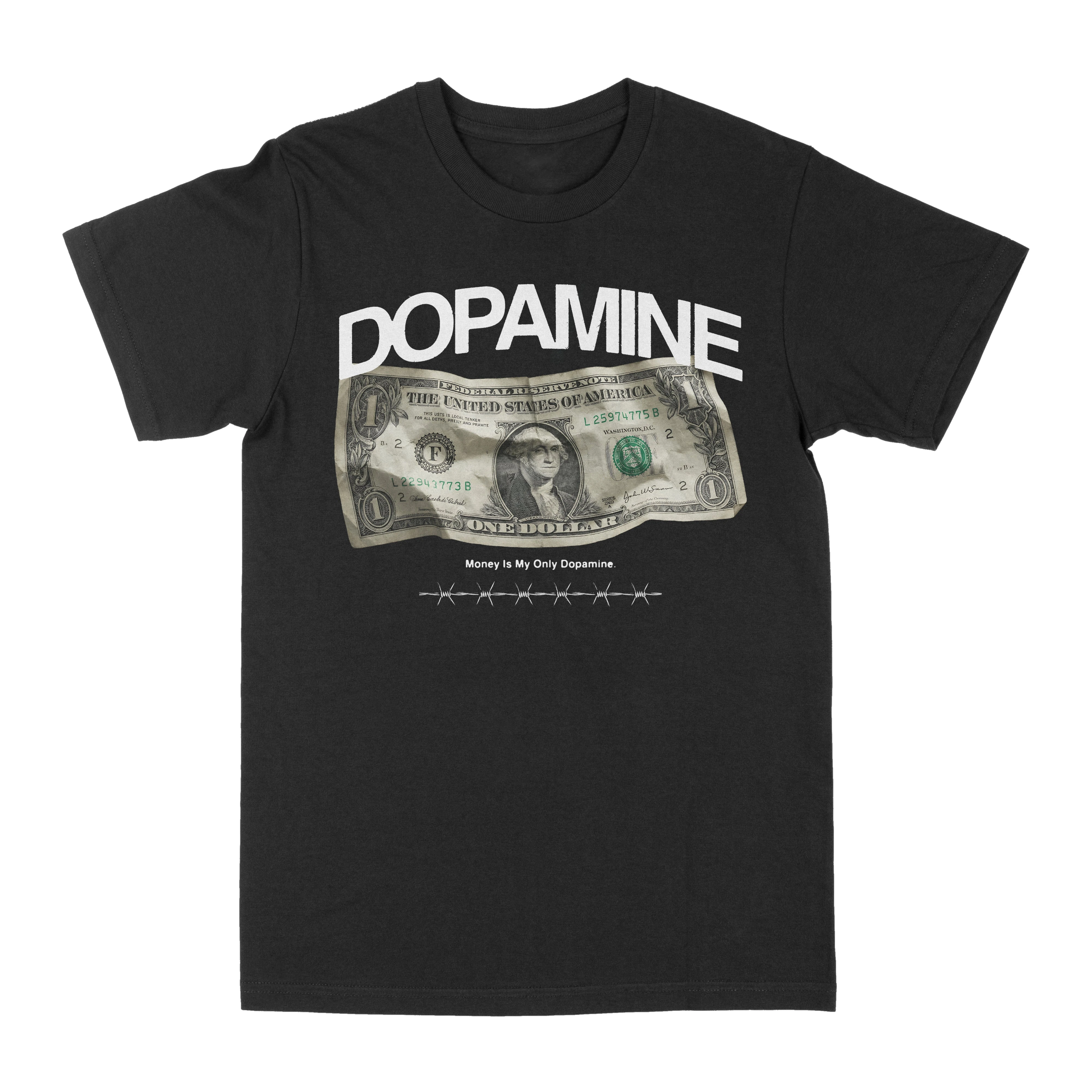 Dopamine, Money, Millennium Street, Trendy Brand Short-Sleeved T-shirt, Patterned T-shirt, Men's and Women's Summer Streetwear