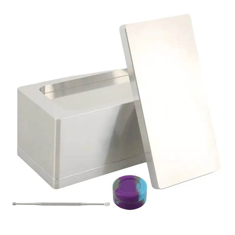 Y51A-2X4in Rosin Machine Pure Aluminum Pre-Pressing Mould Plate Accessory Parts With Silicone Box