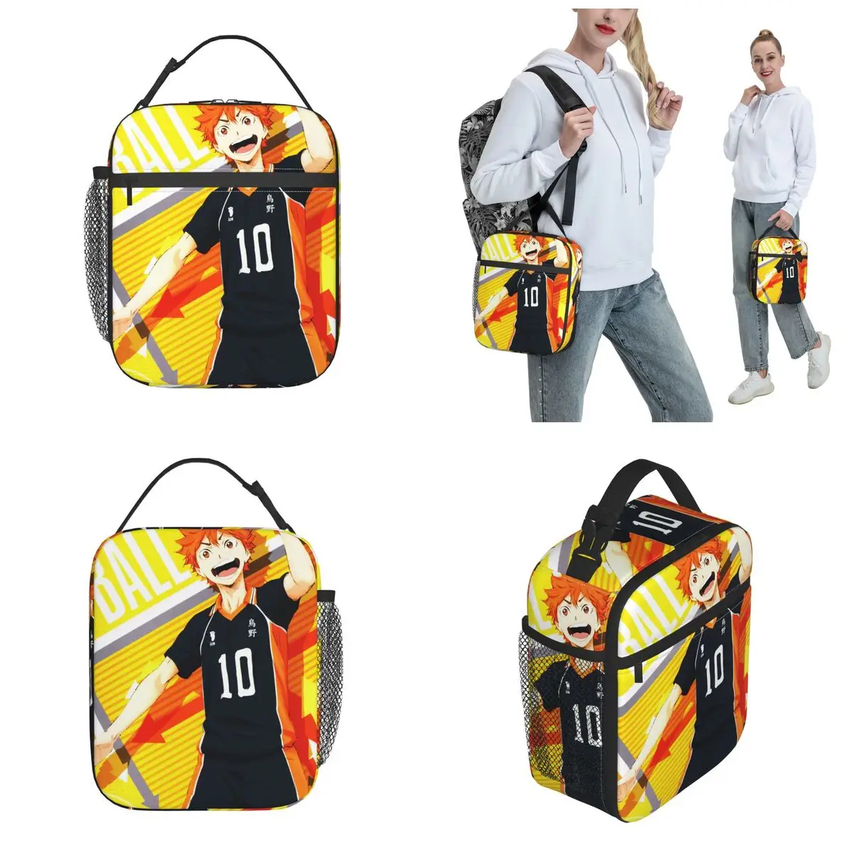 Haikyuu اليابانية أنيمي الحرارية معزول أكياس الغداء للمدرسة المحمولة بينتو صندوق الحرارية برودة صناديق الغداء #2