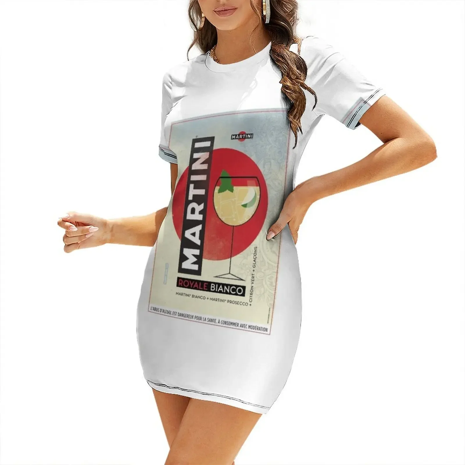 

Vintage pub - Martini aperitif Short-Sleeved Dress Clothing female Aesthetic clothing women's elegant loose dresses Dress