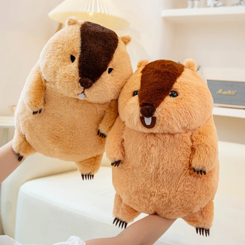 Juguete de peluche de marmota de simulación bonita de 34/40cm, muñeco de peluche de marmota realista, juguete de peluche suave, regalo de cumpleaños para niños