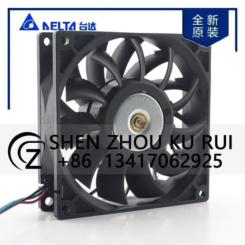 دلتا 24 فولت 48 فولت تيار مستمر 12 فولت 1.04A التيار المتناوب EC 9025 90X90X25 مللي متر 9 سنتيمتر حجم الهواء العنيف خادم الهيكل ثلاثة أسلاك العاكس FFB0912SH مروحة التبريد