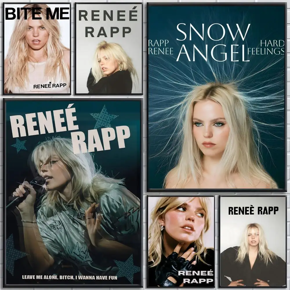 Singer R-Renee Rapp Poster poster Self-adhesive wall stickers, suitable for room decoration, high-quality printing.
