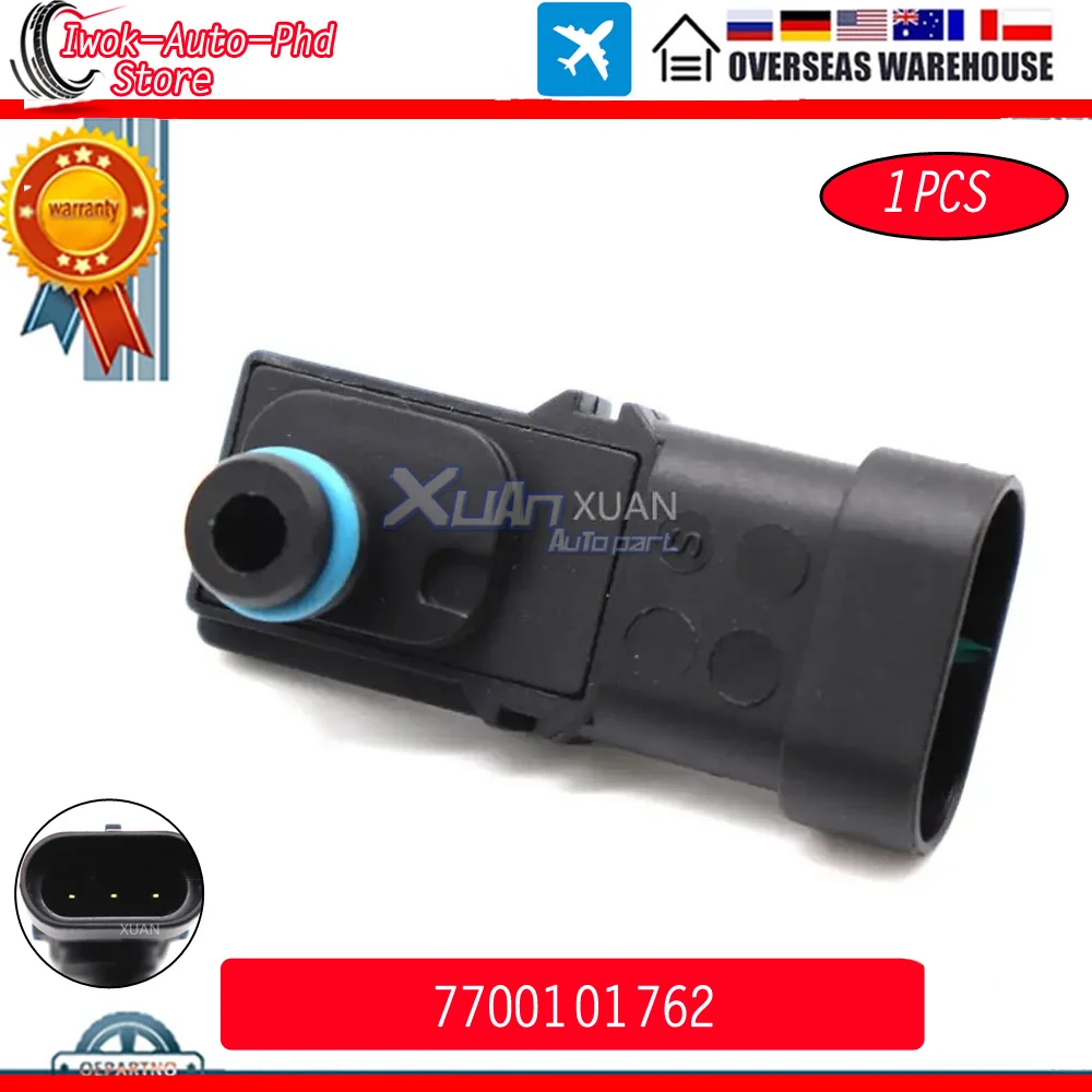 

XUAN 7700101762 Boost Turbo Manifold Pressure MAP Sensor For Nissan ALMERA MICRA X-TRAIL NOTE QASHQAI 1.5 1.6 2.0 2.2 8200719629