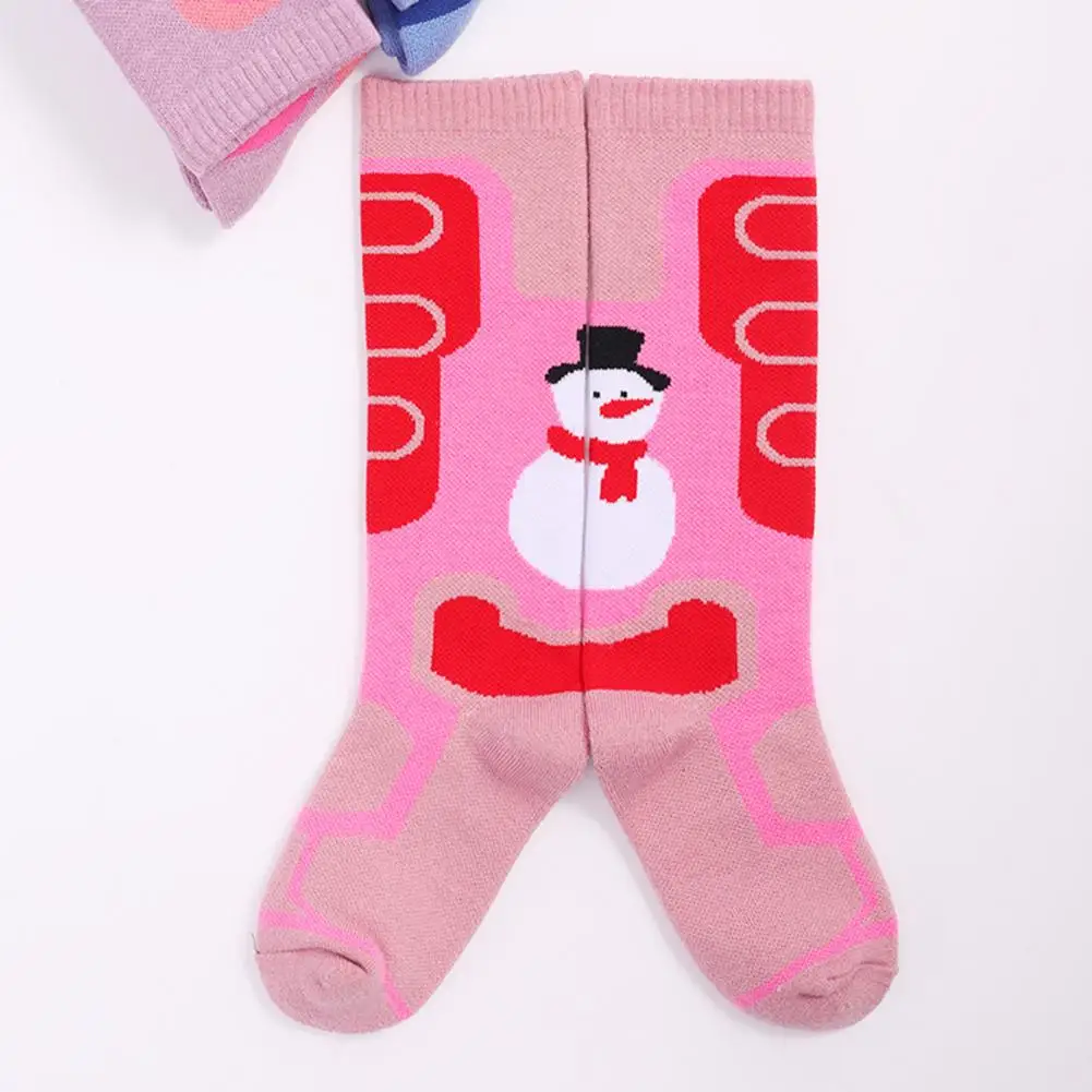 Christmas Pattern Kids Boot Ski Socks Non-Slip  Winter Skiing Snowboarding Skating Socks Outdoor Winter Warm Thermal Snow Socks