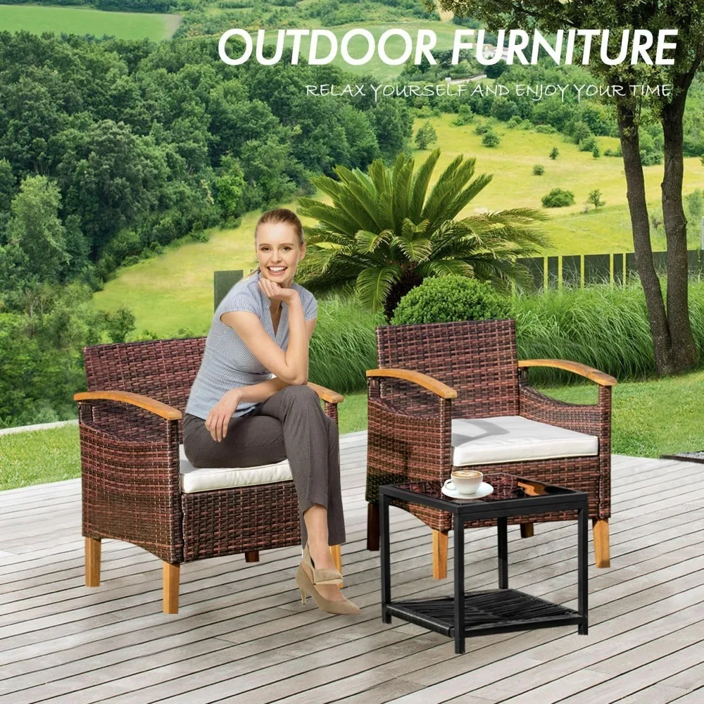 Outdoor Courtyard Furniture Set, Small Bar Table and Chair Set, 2-Piece, 3-Piece