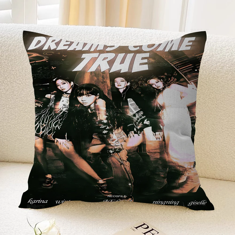 Kpop A-Aespa Maple Design Cushion Cover Happy Autumn Harvest Decor Holiday Decorati Pillow Cover