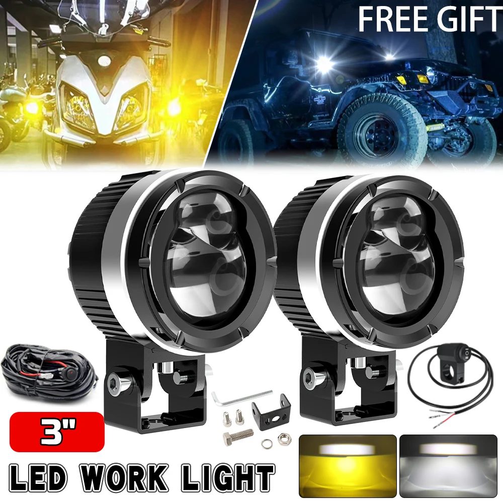 3inch Led work light Yellow White Spotlight 12V 24V 18000LM For offroad Truck 4X4 4WD Car accessorie Motorcycle Auto Fog Lamp