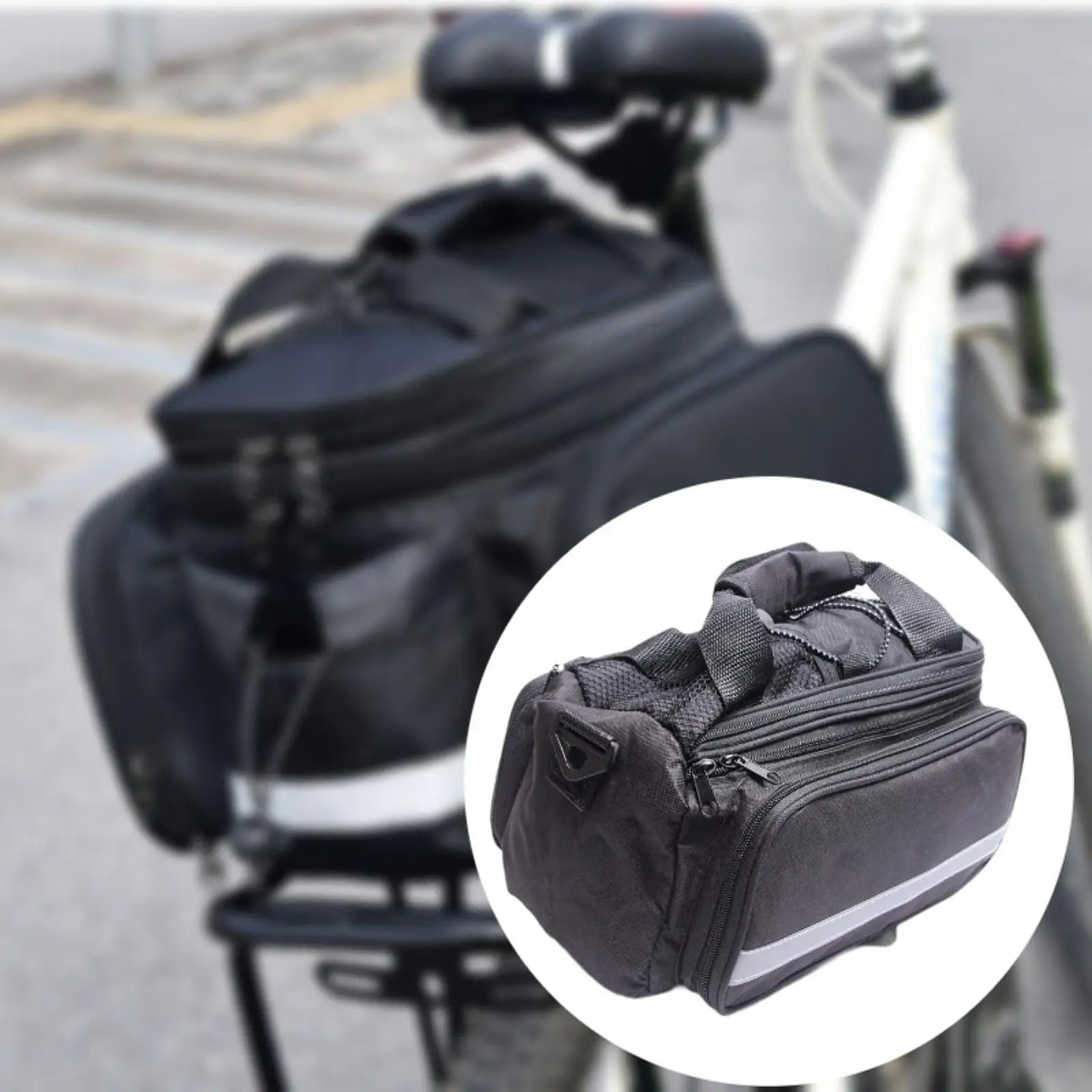 Bicycle Rear Rack Bag Bike Trunk Bag Storage Pack Grocery Bag Pouch Bike Pannier Bags Bicycle Seat Bag for Touring Cycling