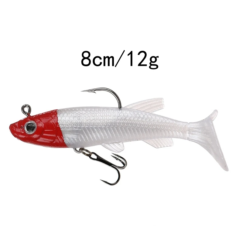 1pc Fishing Lures Soft Lure Wobblers 8cm 12g Artificial Bait Spoon Jig Silicone Lures for Sea Bass Carp Pike Fishing Tackle