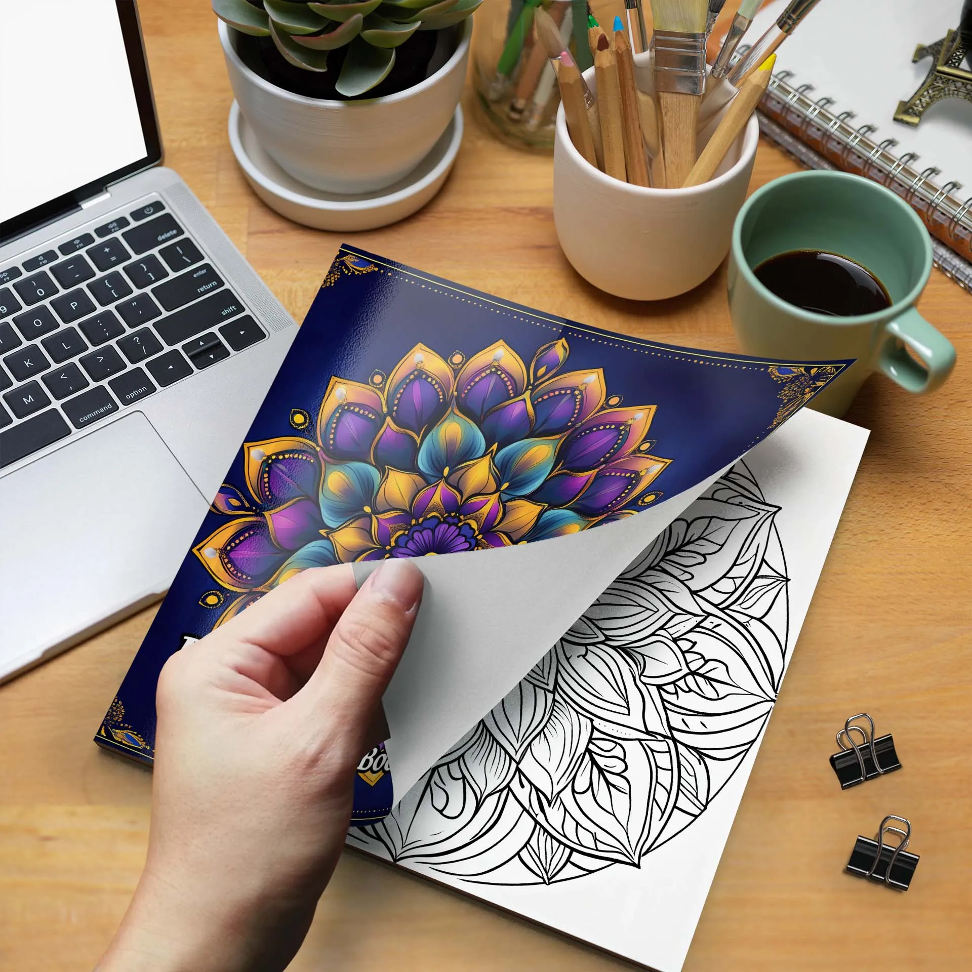 BeautIful Mandala Art Coloring Book 24Pages Gift For Birthday Party Relieve Stress Kill Time Graffiti Painting Drawing image 4