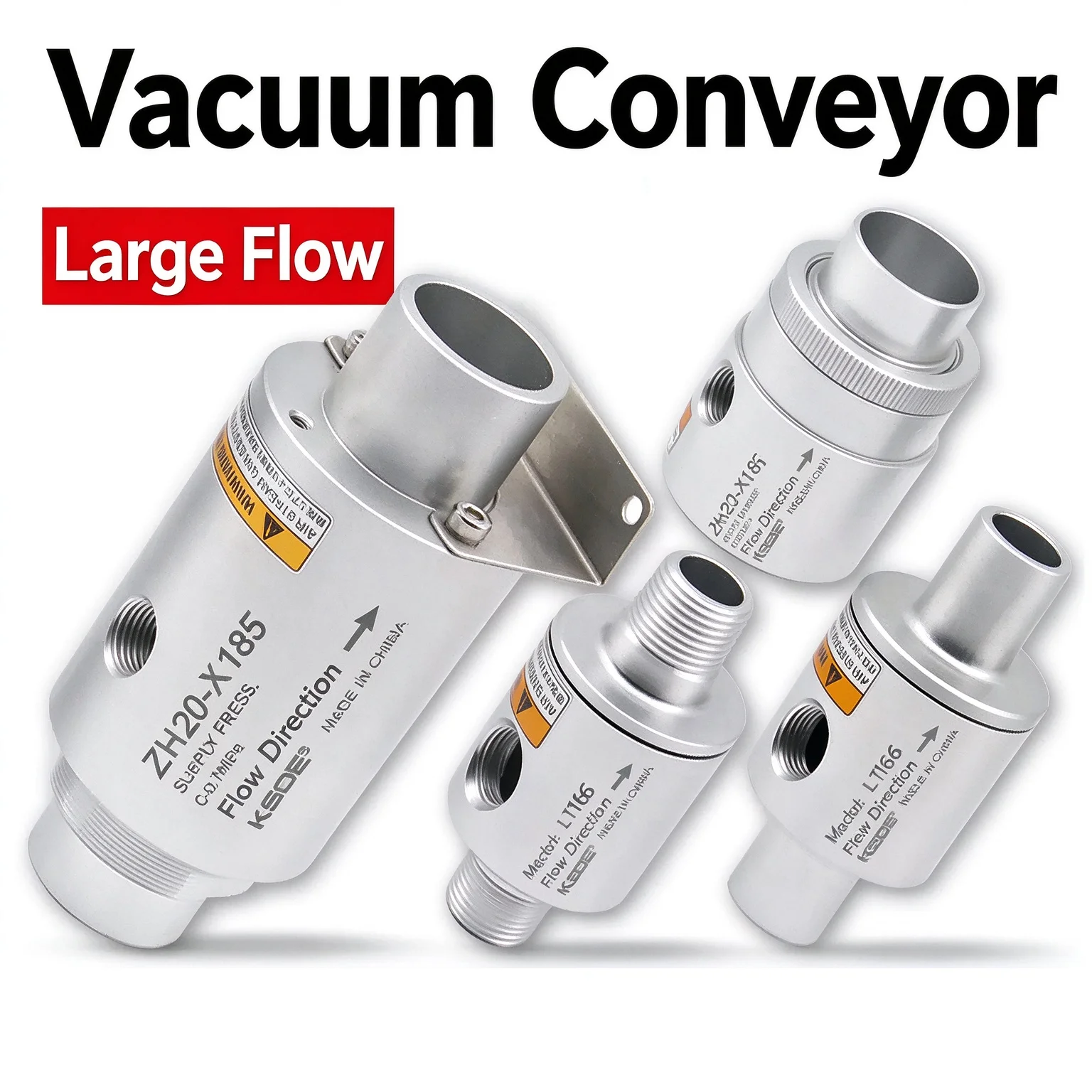 ZH Series Vacuum Generator Pneumatic Feeding Machine Air Amplifier Particle Conveyor Suction Device Model ZH10-X185