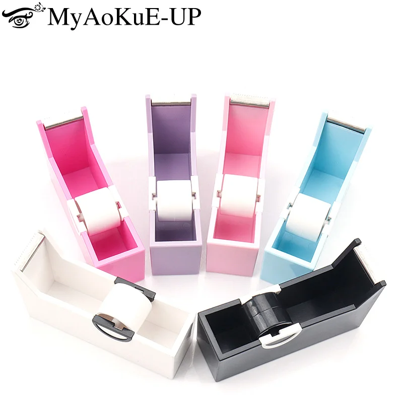 Eyelash Extension Tape Cutter Lash Adhesive Tape Dispenser Holder Base Eyelashes Lifting Plastic Rotate Tape Cutting Makeup Tool
