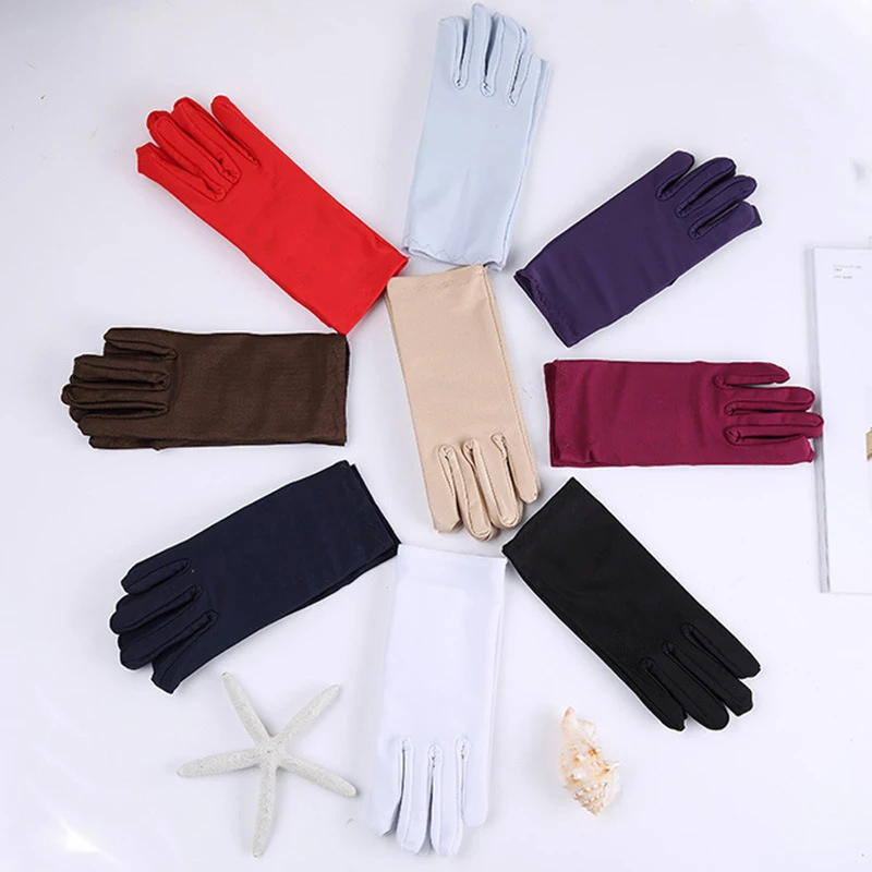 1Pair Spandex Gloves With High Elasticity For Driving Jewelry Dance And Sun Protection