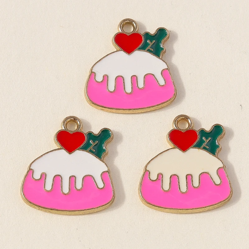 Leslie 10 Stück süße Emaille-Lebensmittel-Charms, süßer Mini-Cup-Kuchen-Anhänger für Armband, handgefertigte Schmuckherstellung – Detail 27