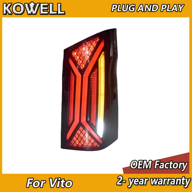 اكسسوارات السيارات لمرسيدس فيتو الذيل ضوء 2016-2024 فيتو الضوء الخلفي بنز الخلفي DRL الضباب الفرامل بدوره إشارة عكس #3