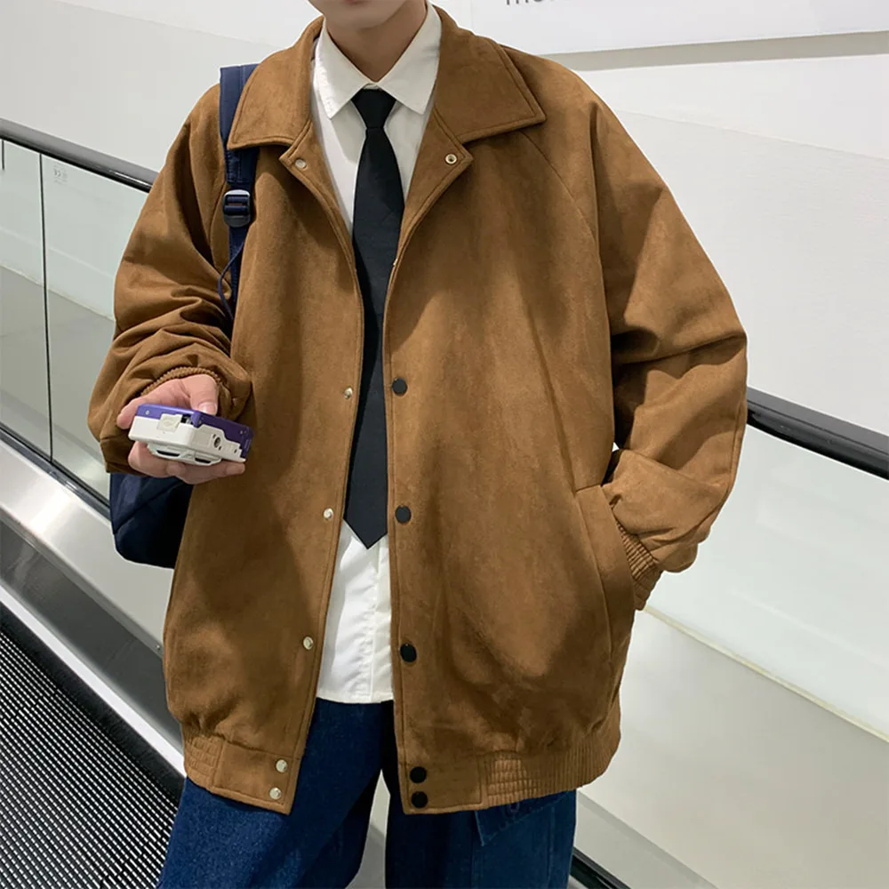 

Leather Vintage Style Men's Jacket Loose Fit Casual Use High End Feel For Spring Autumn New Jacket