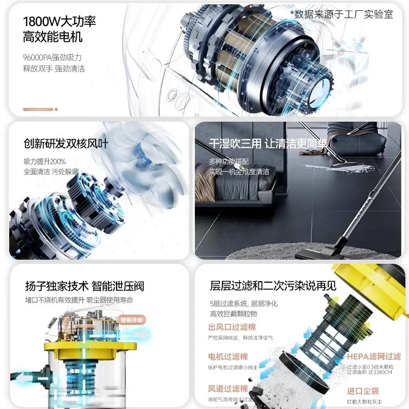 Yangzi vacuum cleaner household large suction industrial use wasteland cleaning high power car wash factory workshop