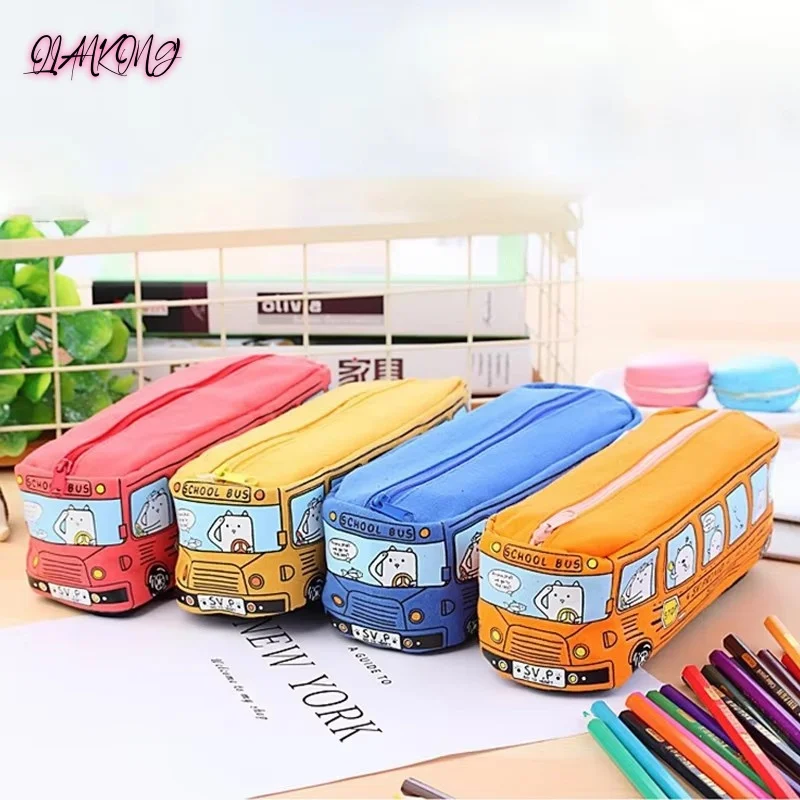 

Pencil Case For Girls Boys Kids Gifts Back To School Stationery Supplies Creative Car Canvas Pencil Cases Cute Cartoon Pen Bag