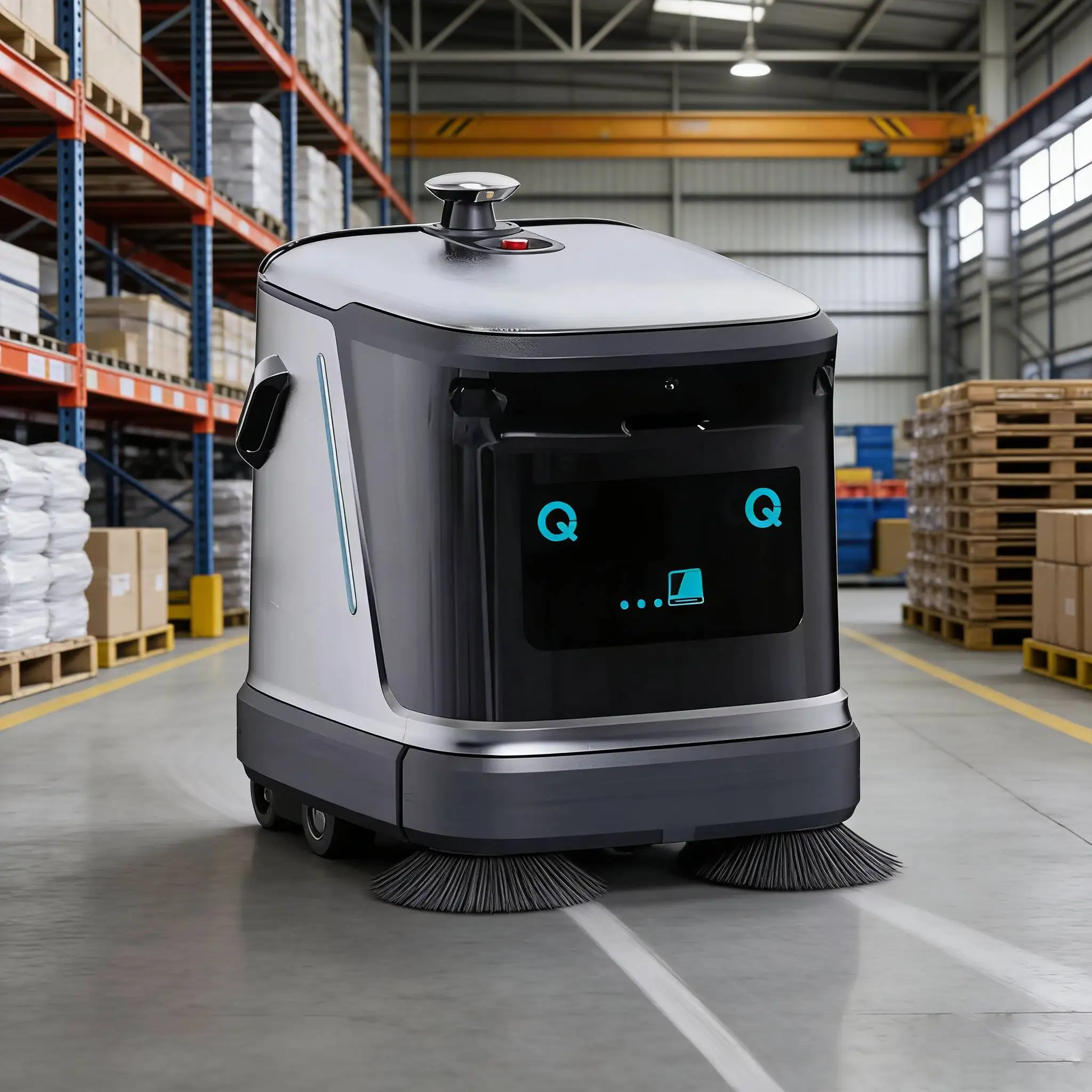 Automatic Sweeping Mopping Road Cleaning Machine App Control  Navigation Wet/Dry Industrial Floor Sweeper
