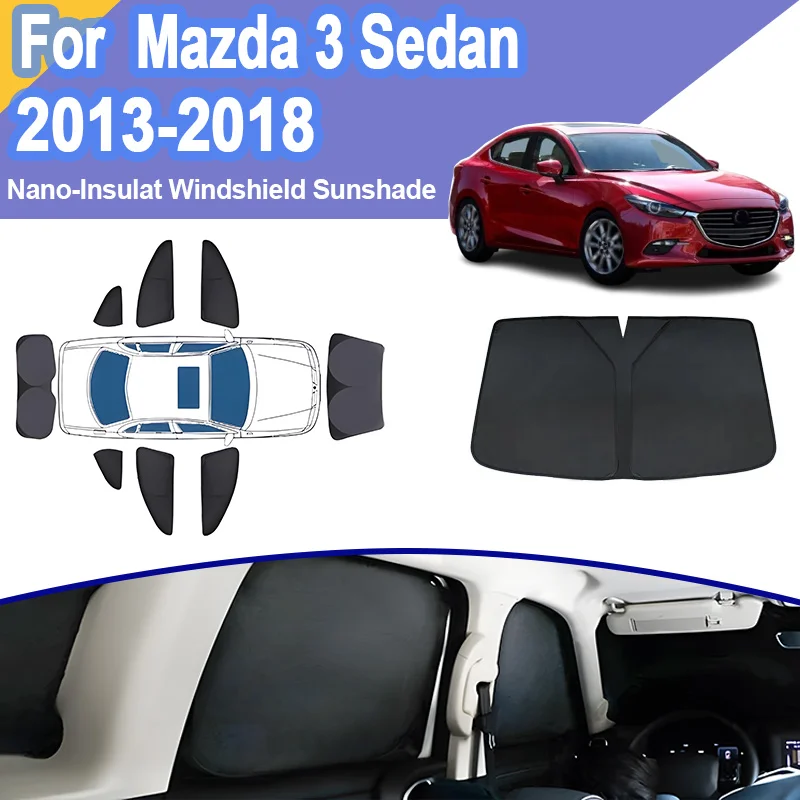 

For Mazda 3 Accessories Sedan Axela 2013-2018 BM BN Full Coverage Window Visor UV Protection Foldable Privacy Sunshades Car Acce