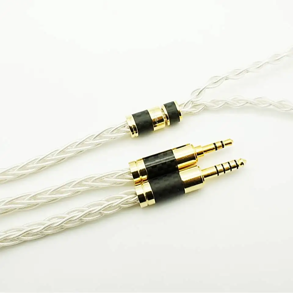 Penon ASOS+ 8 Shares Alloy copper Silver-plated & OCC Silver-plated Mixed HiFi Audiophile IEMs Cable with Purple Copper Plugs
