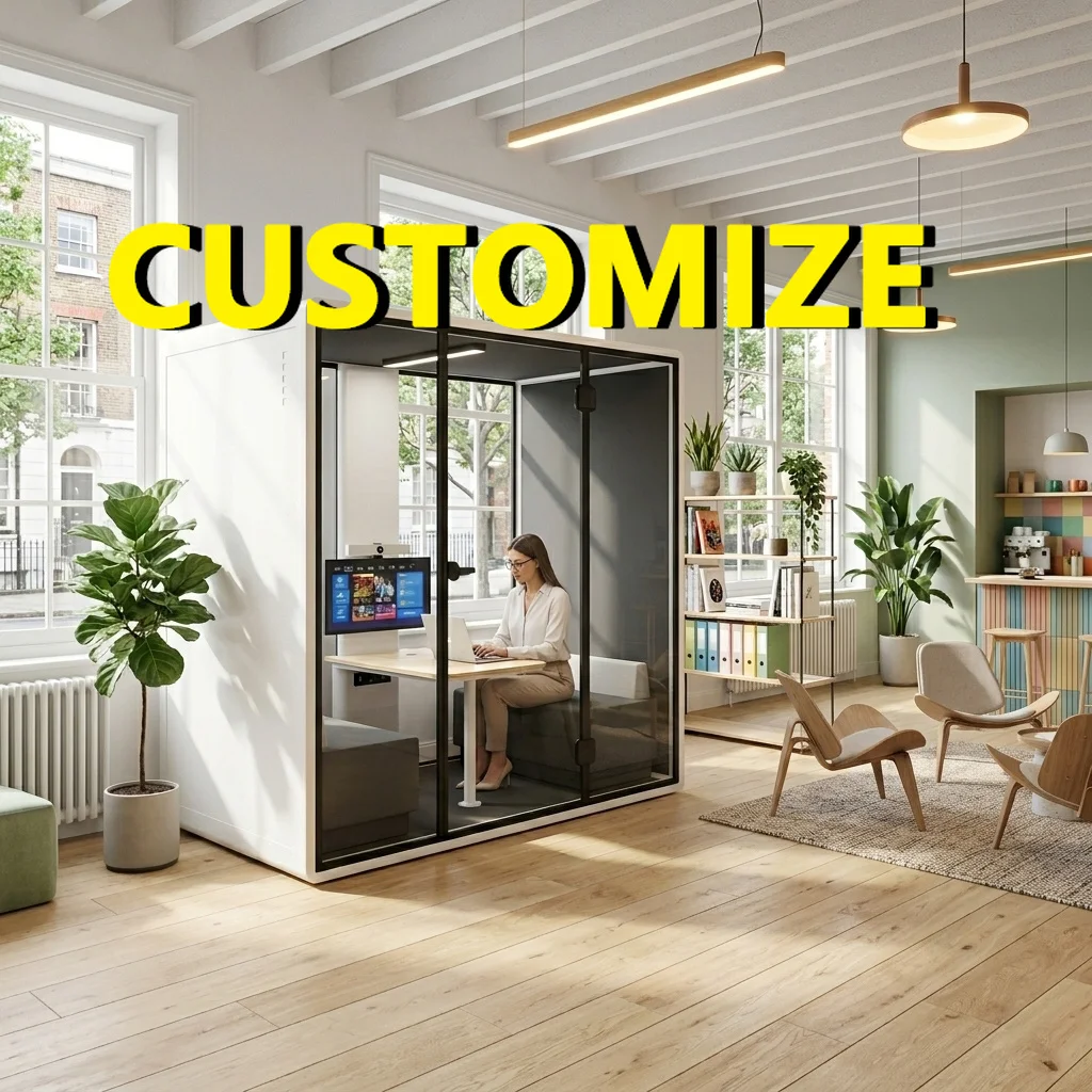 Custom Size Soundproof Work Pod Silent Cabin Phone Booth For Home Office Private Call Quiet Working Space For Small Office Uses