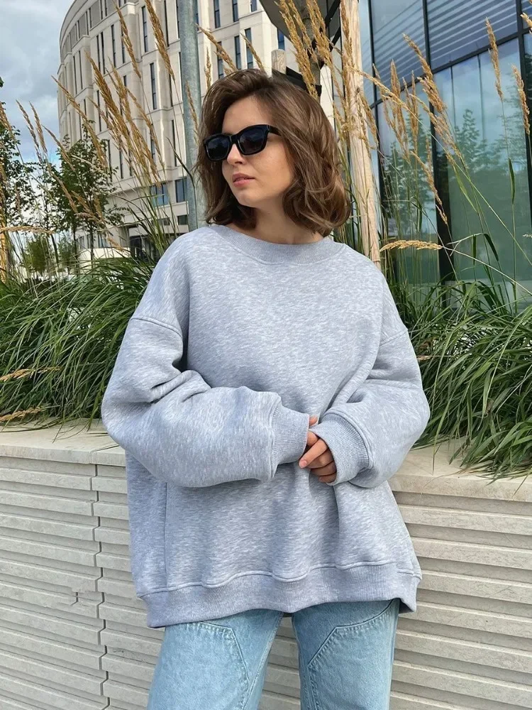 Leosoxs sweat à capuche et sweat-shirts surdimensionnés pour femmes automne hiver épais chaud polaire sweat filles Streetwear pulls amples