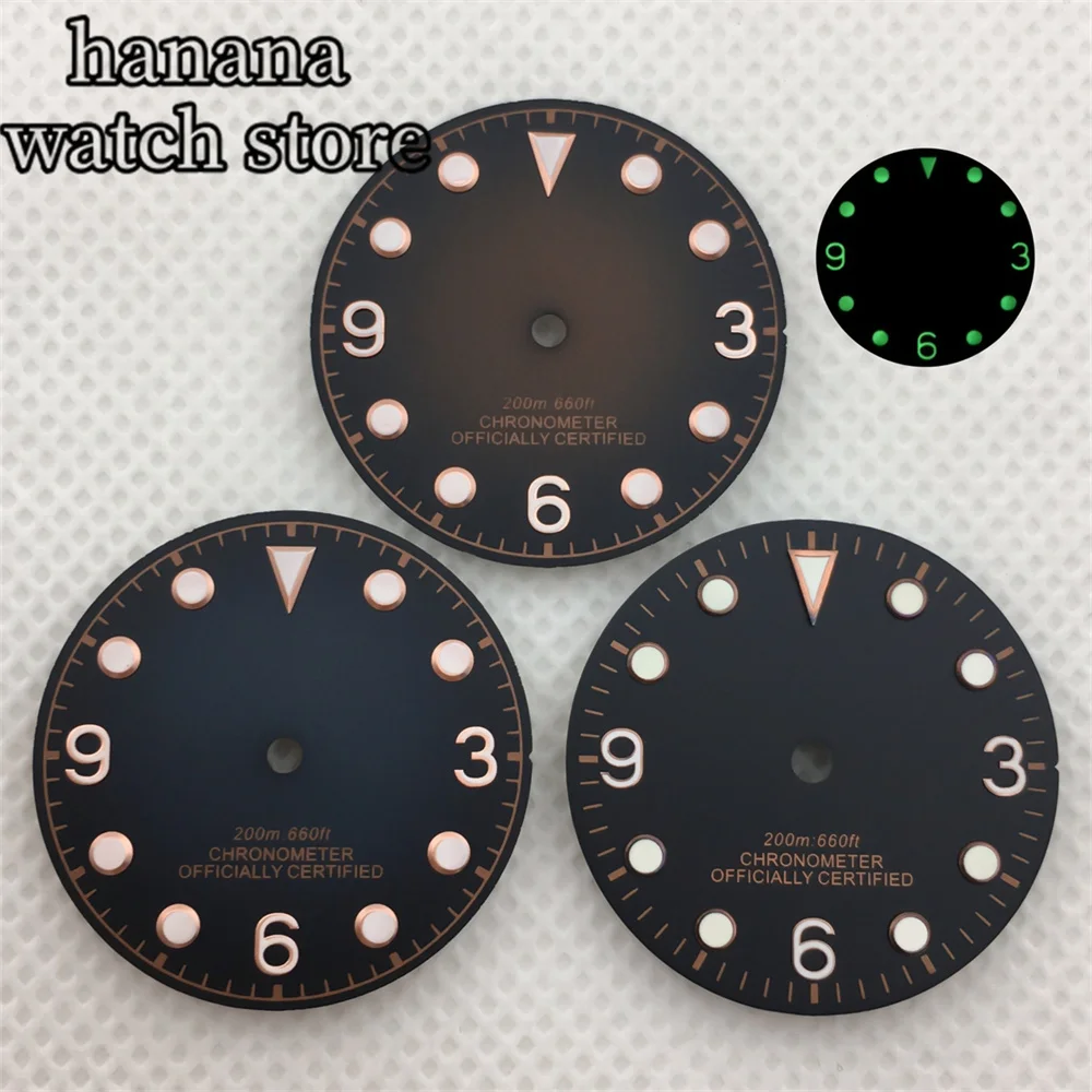 29mm gradient dial with black and brown color scheme and rose gold snowflake hands NH35 NH36 ETA2824 PT5000 Miyota 8215 movement