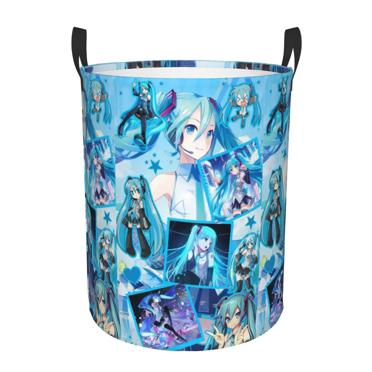 

Большая корзина для белья и игрушек с дизайном аниме-персонажей Hatsune Miku, органайзер для детской комнаты в стиле манга