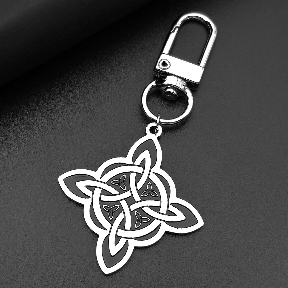 Witchcraft Witch Knot Keyring For Women Men Stainless Steel Silver Color Slavic Protection Amulet Keychains Jewelry Gifts