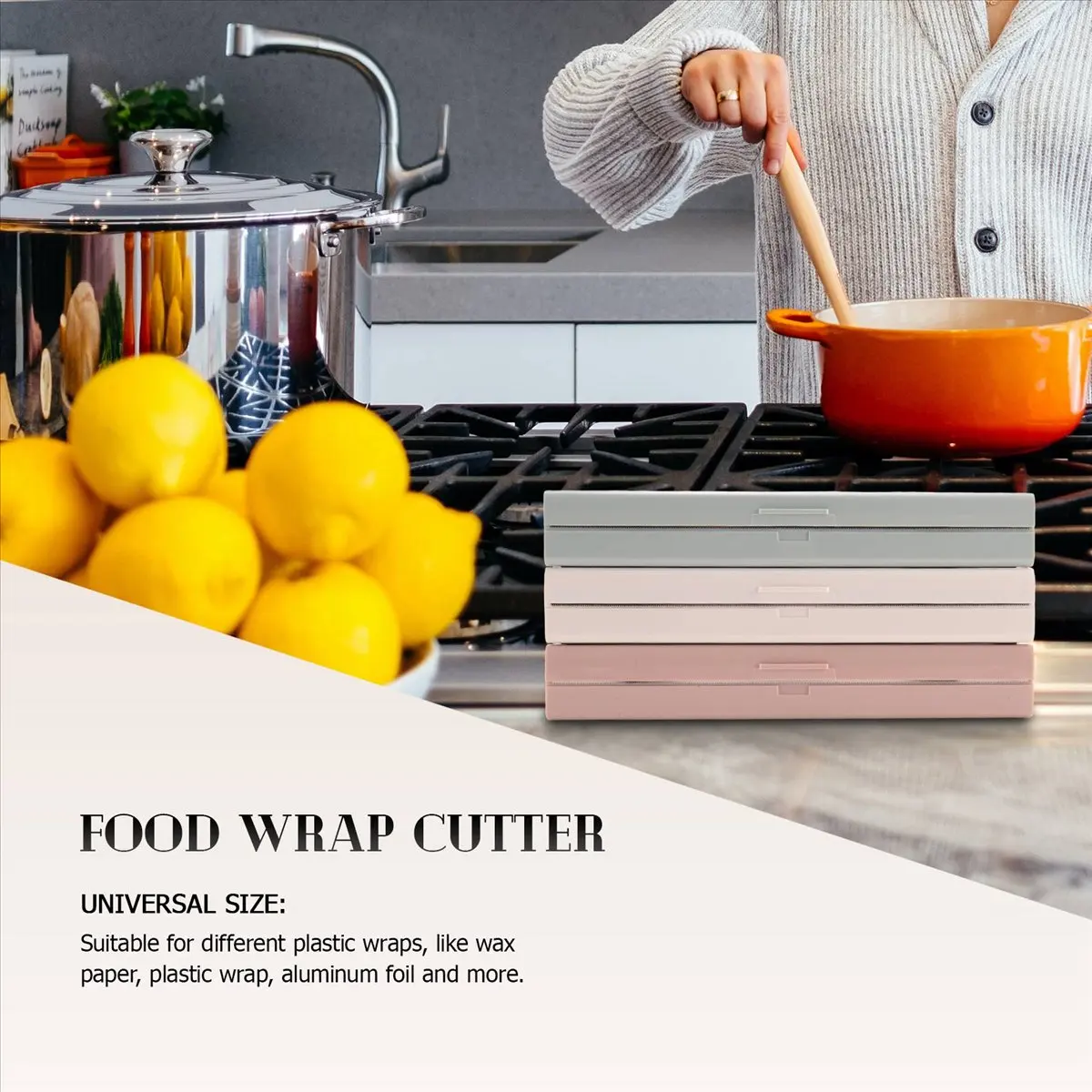 

AT16 3-х шт. диспенсер для пластиковой пленки, органайзер для хранения пищевой пленки, кухонная алюминиевая фольга/вощеная бумага