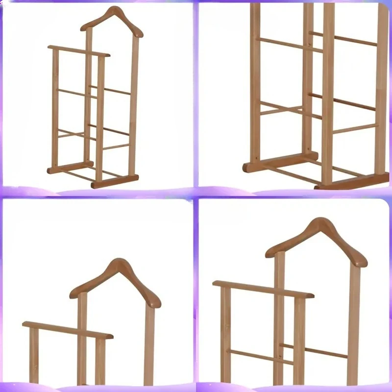 Wooden Coat Rack Stand Free Standing Hall Tree with Hooks Modern Entryway Clothes Hanger Organizer Living Room Furniture