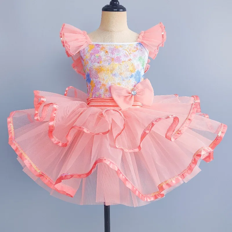 Children's Ballerina Dance Wear Girls Ballet Performance Tutu Dress Colorful Fairy Ballet Outfits Stage Costume Clothes Princess view 2