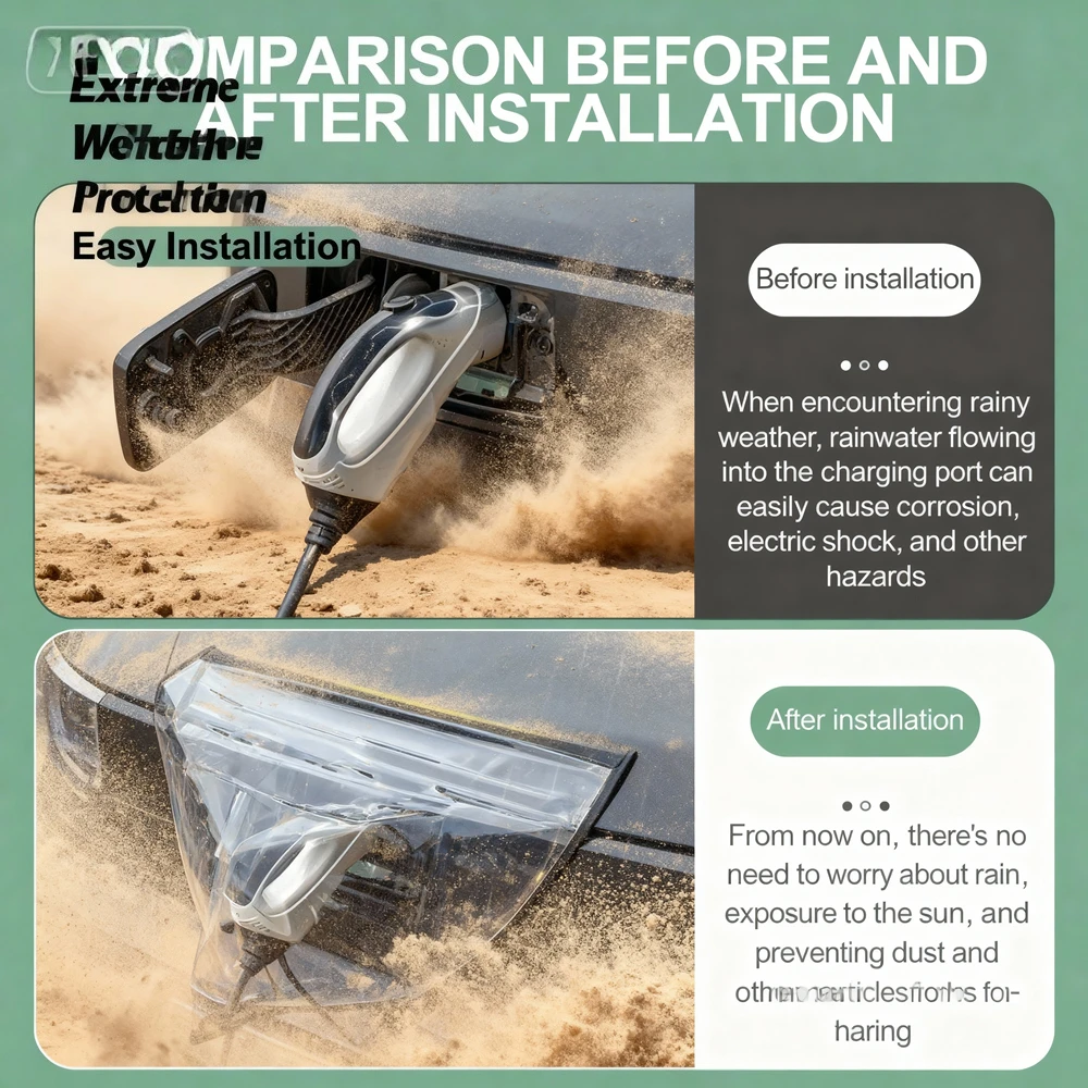 منفذ شحن مركبة الطاقة الجديدة غطاء مقاوم للماء للغبار والمطر في الهواء الطلق