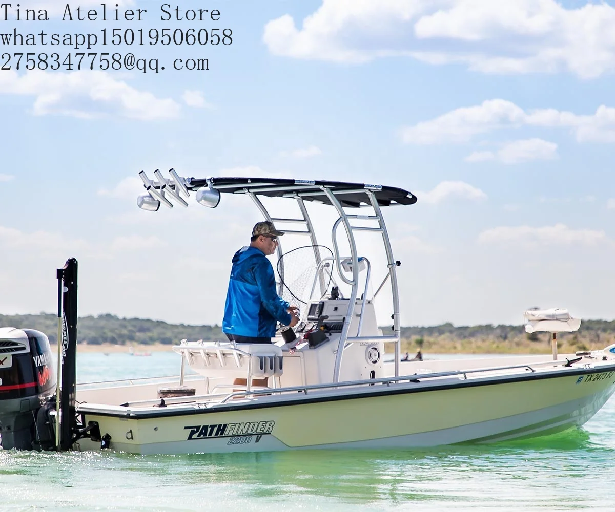 Dolphin Factory Center Console Boat T Top Anodized/White Coated/Black Coated Aluminum Frame Black Canopy for Retrofit/Upgrade