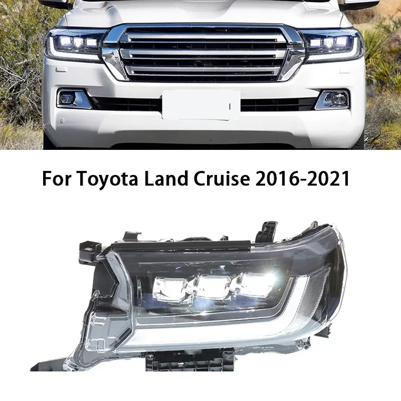 

Car HeadLamp For Toyota Land Cruiser 2016-2021 FJ200 LC200 Front Lights LED Dynamic DRL Headlight HID Projector Lens