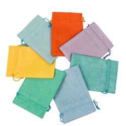 10 Pz/lotto Sapone Naturale Imballaggio Del Sacchetto Jewellry Tasca di Cotone Colorato Borse di Tela di Colore Della Caramella Bustina Può Logo Personalizzato